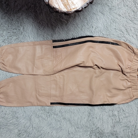 Ash Pink Leather Sweat Pants by Vandal - Picture 8 of 11